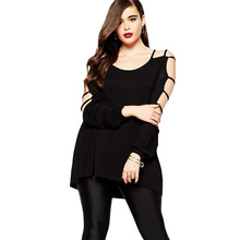 2016 New Summer Women’s Sexy Cut out Swing Arm Big Size Loose Top LC25757 Autumn Plus Size Long Sleeve Brief Women Blouse