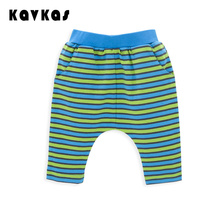 100% Cotton Knitted Fabric Mid Waist Loose Calf-Length Children Baby Harem Pants