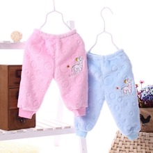 Warm Newborn Toddler Children Clothing Baby Babi Kids Boys Cartoon Girls Infant Keep Warm Flannel Long Pants MT354