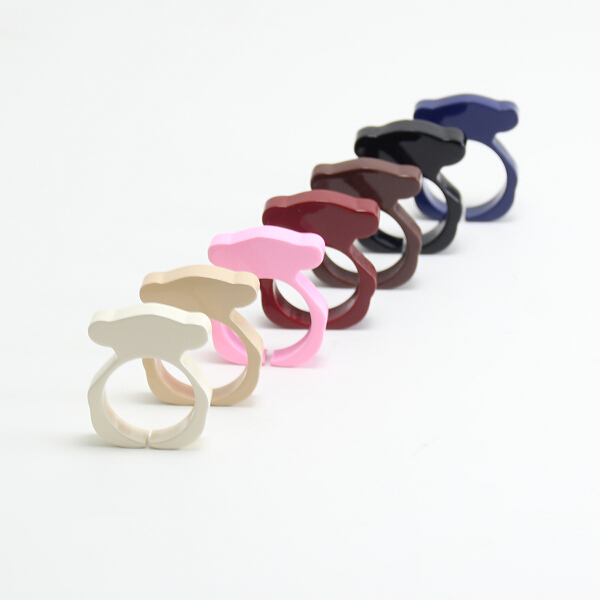 BB0351 Multicolor Bear ring, never fade color bear rings, women and girls bear a stainless steel ring