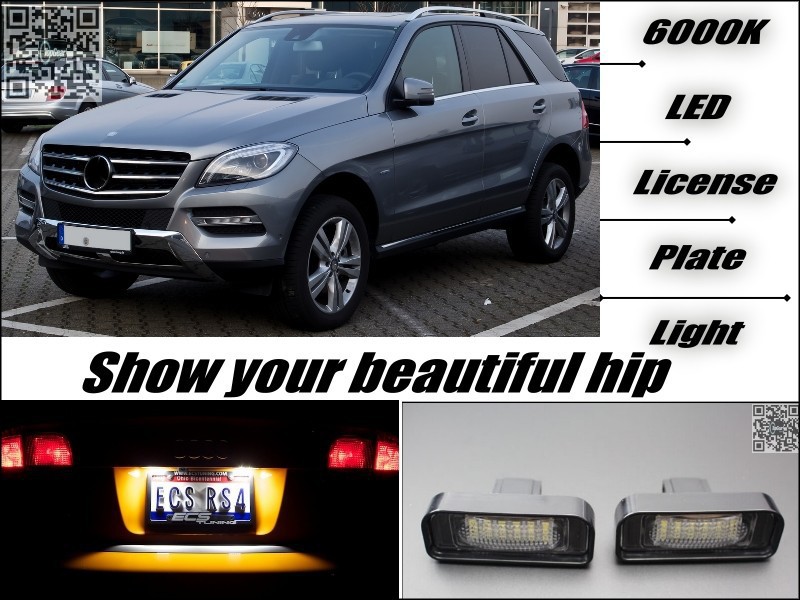 Car License Plate LED Light Lamp For Mercedes Benz ML M MB W164 ML350 High Brightness Light Tuning Change Color Temperature