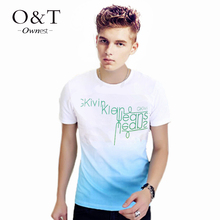 AliExpress |2015 hombres calientes de la venta de moda imprimir letra T camisa manga corta camiseta con o-cuello ocasional hombre verano T-Shirt
