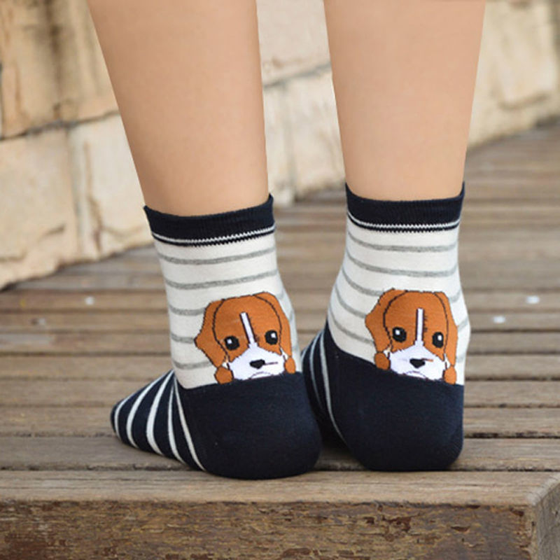 Buy 1 pair HOT 3D Printed heel Puppy Socks Women