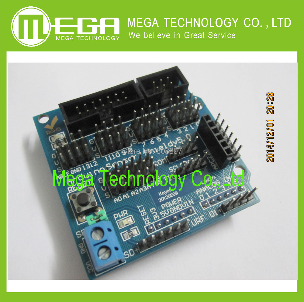 Free shipping Sensor Shield V5.0 expansion board for electronic building blocks of robot parts