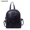 Fashion Women Backpacks Rivet Black Designer Soft Washed Leather Bag Schoolbags For Girls Female Leisure Bag