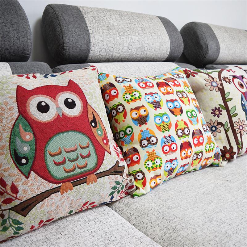 0119 Clever owls kids bedding set cotton linen comforter bedding sets pillowcase new home decoration kids