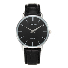 2015 New Luxury SINOBI Watches Male Leather Strap Watch Men Fashional Ultra thin Quartz Analog Waterproof