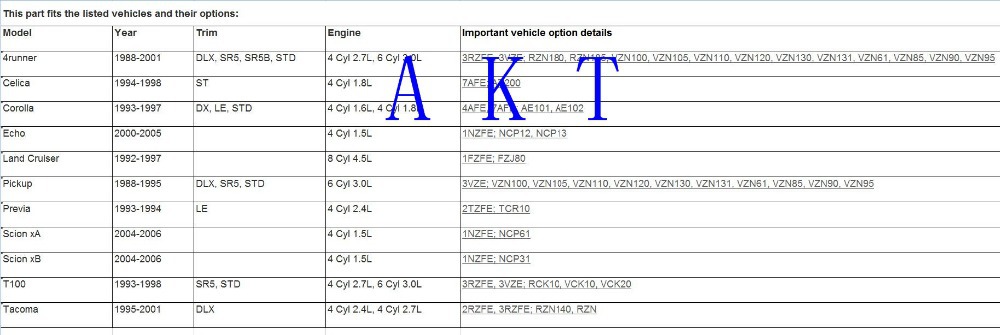  oem toyota tacoma   1995 - 1999 * 3rzfe * 2.7l 4cyl 90919 - 01176 . 10