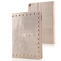 Free Shipping Fashion Fake Crocodile PU Leather Flip Case for Ipad mini 4 smart cover rivet