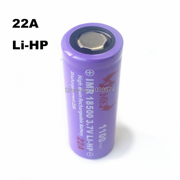 High Performance IMR 18500 22A 3 7v 1100mah J C M Rechargeable lithium ion battery Cell