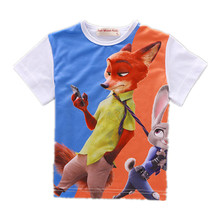 2016 kids clothes zootopiaS children t shirts judy baby girls clothes summer boys clothes cotton girls