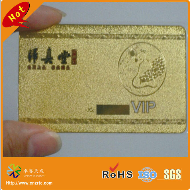 frosted gold metal business card