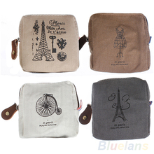 Women messenger bags Classic Retro Canvas Tower Purse Wallets Card Key Coin Bag Pouch Case 4 pattern 02PM 4CG