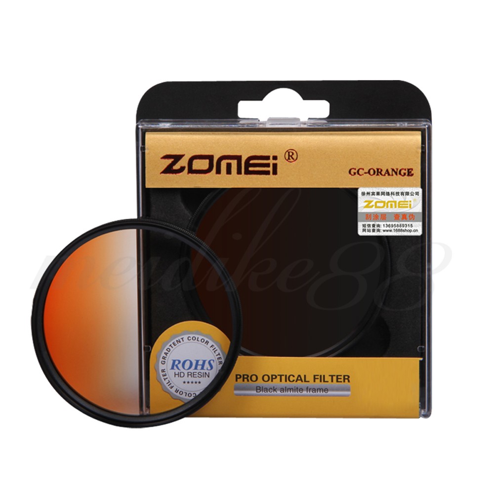 ZOMEI Graduated Gradual Color Filter Kit - Red Blue Orange Gray (3)