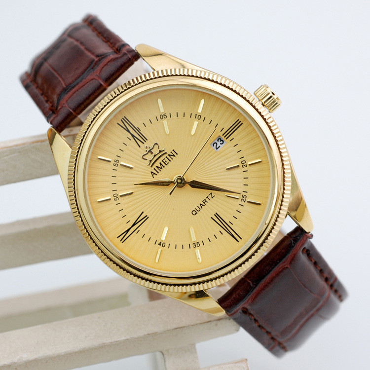 New-2015-Fashion-Gold-Quartz-Watch-Men-Military-Leather-Strap-Watches-Luxury-Brand-Casual-Relogio-Masculino