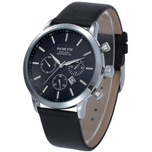 2015 Fashion Casual Mens Watches Top Brand Luxury Leather Strap Waterproof Sport Quartz Wristwatch Clock Male