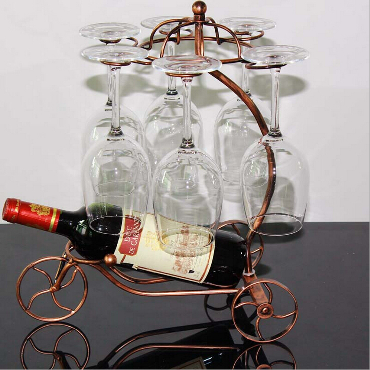 Wine Bottle Glasses Holder Hanging Upside Down Cup Goblets Display Rack