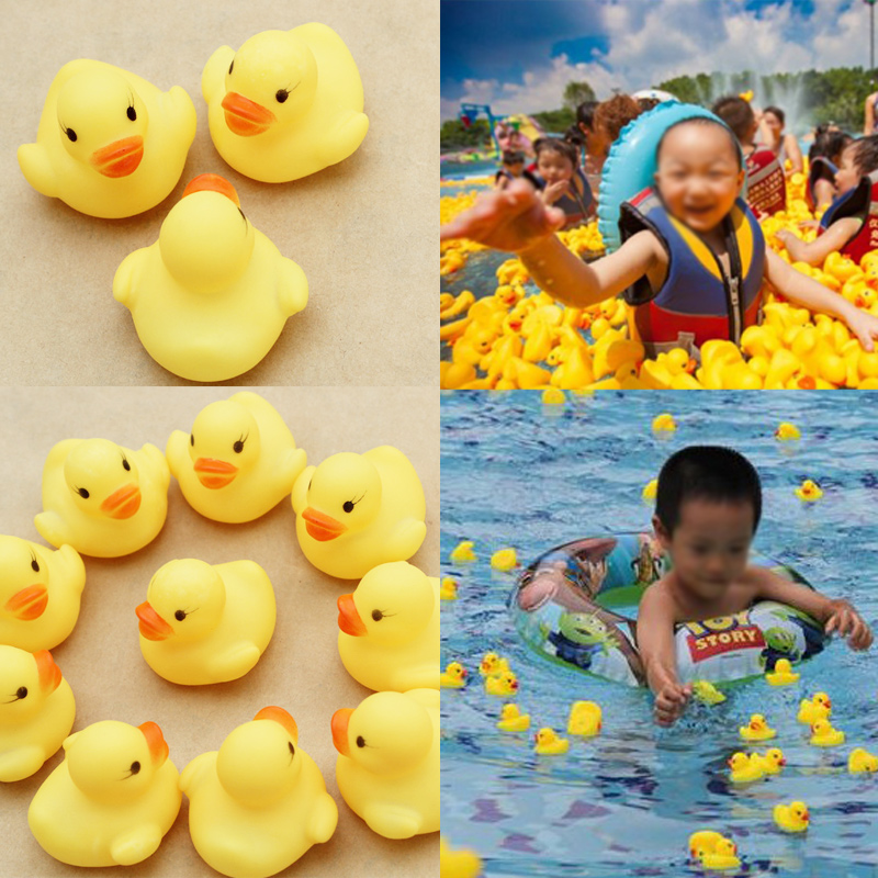 Rubber Duck Детские BathToys Скрипучий Бассейн Плавать Для Детей Brinquedos Латекс Желтая Утка Сожмите звучащие Dabbling Игрушки Воды