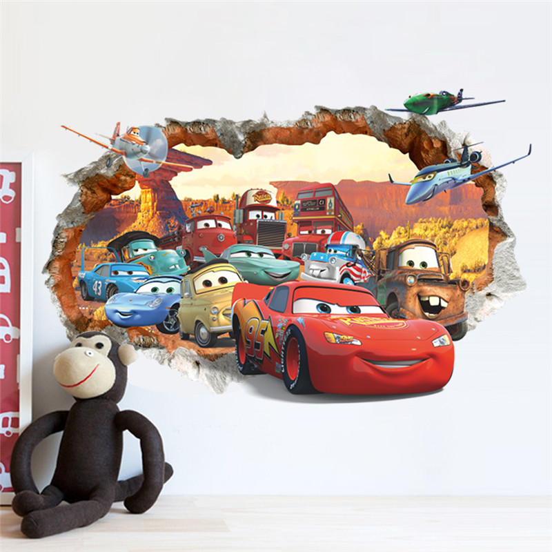 Cartoon Cars Child Room Wall Stickers For Kids Room Boy