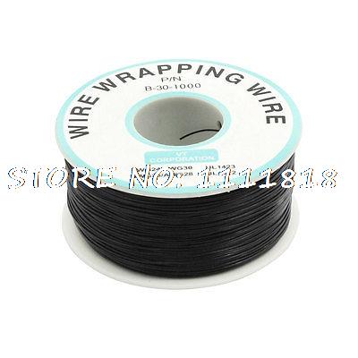 PCB Solder Flexible P/N B-30-1000 30AWG Wire Cable Wrapping Wrap 200M Black