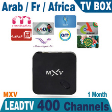 1month Arabic French IPTV box included Android TV Box MXV Support full Sports Canal+ french iptv set top box free shipping