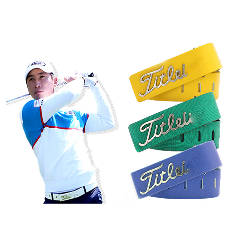 2016New Golf Belt Casual Sports Outdoor Strap Cowskin Hot Sale Men Sport Golf Leather Belt 5colors Brand Leather Waistband