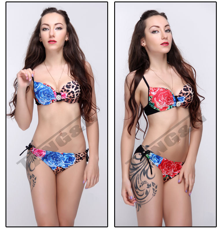 2015 Summer Style Woman Sexy Leopard Print Bikinis set (7)