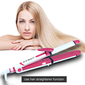 3 in 1 110 240VCeramic TourmalineCorn plate Straightener Irons Flat Iron Waves Iron Curler Plate Curling