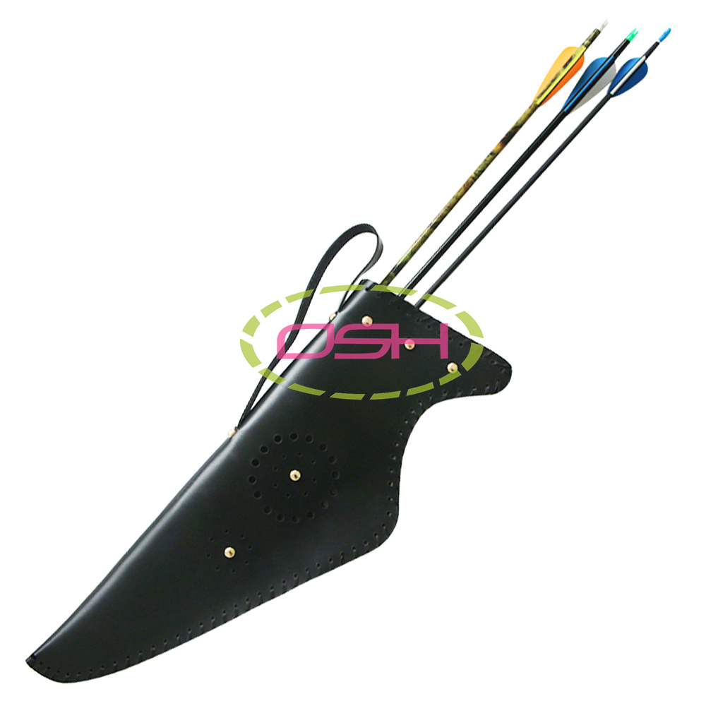 archery hunting bows and arrows bag quiver black leather bows arrows holder adult outdoor target shooting