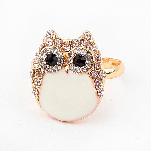 2014 FASHION JEWELRY RINGS hOT Fashion Cz Diamond Owl Opening Ring For Women