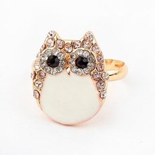 HOT!!!Free Shipping,Wholesales ~2012 New Arrival Hot Selling Korean Fashion Flash To Drill Small Owl Opening Ring~87466