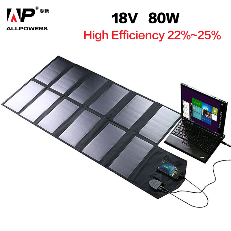 ALLPOWERS Fold Solar panel 18V 80W Solar Panel Charger for iPhone Sumsung HTC Phones Lenovo HP Dell Acer Laptops and so on. ALLPOWERS Fold Solar panel 18V 80W Solar Panel Charger for iPhone Sumsung HTC Phones Lenovo HP Dell Acer Laptops and so on.