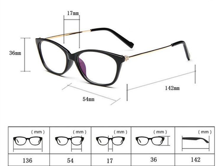 Vintage Grade Diamond Eyeglasses Eyewear Frames Women Eye Glasses Frames For Women Lady degree Optical eyeglass spectacle frame (10)