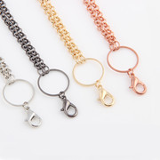 Free-shipping-Alloy-Rolo-Chain-Floating-Locket-Chains-with-Lobster-Clasp-Long-Collar-Statement-Necklace