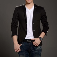 2015 Fashion Casual Men s Blazer Stylish Slim Fit Suit Mens Masculino Two Buttons Blazer Jackets