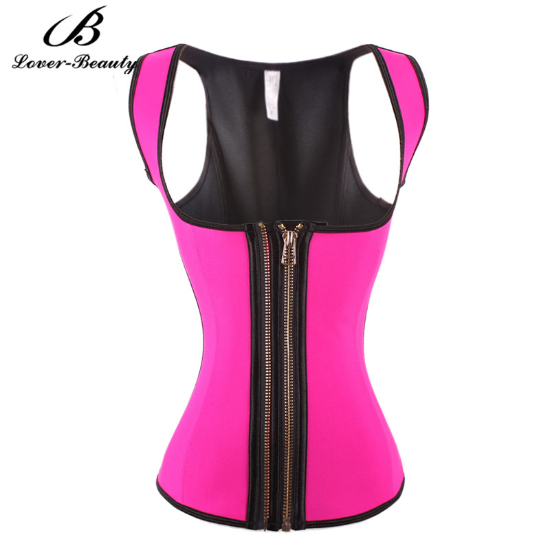 2 Zipper Steel Boned Corset 2015 Newest Latex Waist Trainer Waist