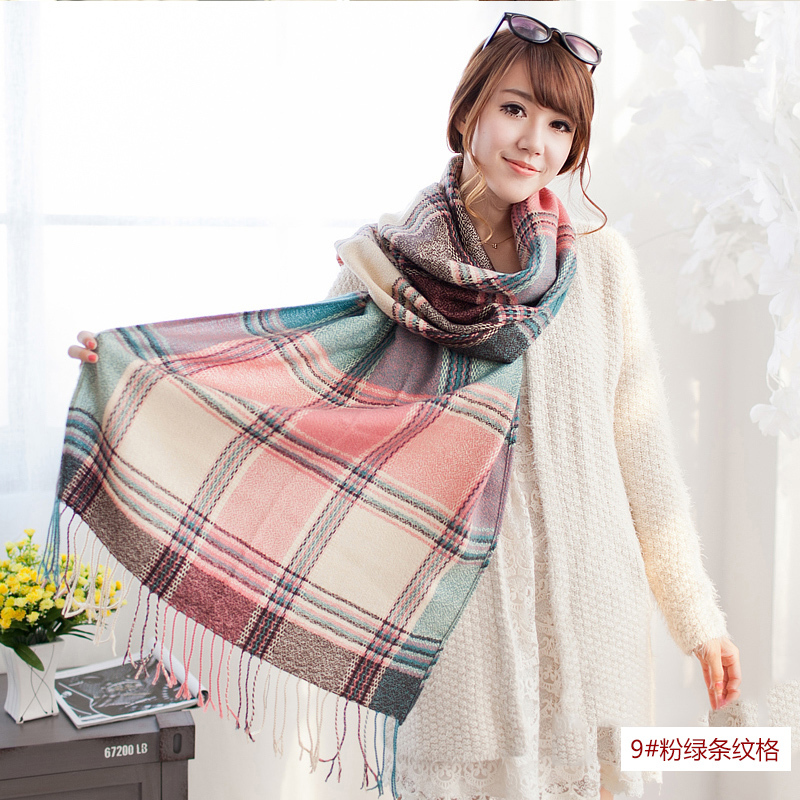 Women s Winter Stole Plaid Scarves Tippet Wraps Brand Ladies Scarf Women Classic Neckerchief Shawls and