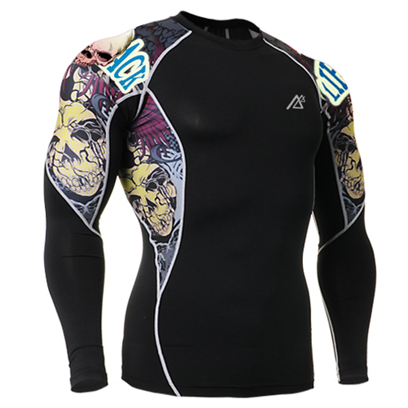 LIfe On Track Original Brand Mens Compression Long Sleeves Shirts 3D Prints Workout Fitness T Shirts
