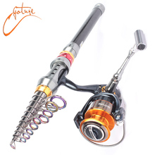 Goture Carbon Fiber Telescopic Fishing Rod 2.7m 3.0m 3.6m Spinning Sea Rod With Reel Pole 4000 11BB CNC Handle Rod Spinning Reel