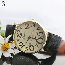 Hot Fashion Unisex Boys Girls Students Wrist Watch Arabic Numerals Dial Analog Quartz Faux Leather Band