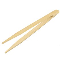 Tiempo de las compras! con textura de bambú Kongfu té utensilio pinzas 14.5 cm Color de la madera