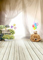 photography backdrops photo props fantasy ballon bear children wooden floor vinyl 5x7ft or 3x5ft photo studio