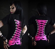 2015 Harajuku T shirt Women bow 3d digital lacing print camisetas tops blusas vestidos women s