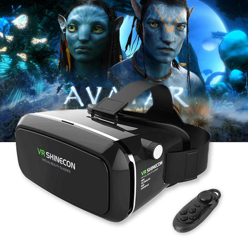 Shinecon VR Pro Версия Виртуальная Реальность 3D Очки Гарнитура Голова крепление Google Картон Фильм Игра Для 4-6 дюймов Телефон + пульт дистанционного управления