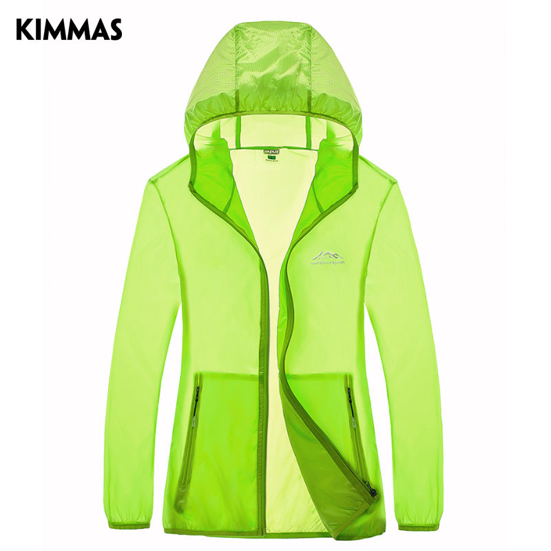 Kimmas new summer and fast dry skin coat hiking outdoor sports skin clothing thin breathable waterproof anti UV couple camping