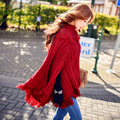 dabuwawa sweater coat poncho 2016 women s new autumn winter semi turtleneck tassel fringed shawl cloak