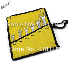 6 unids herramientas de mano Offset llamarada Nut Wrench Tool Set 6 ~ 21 mm