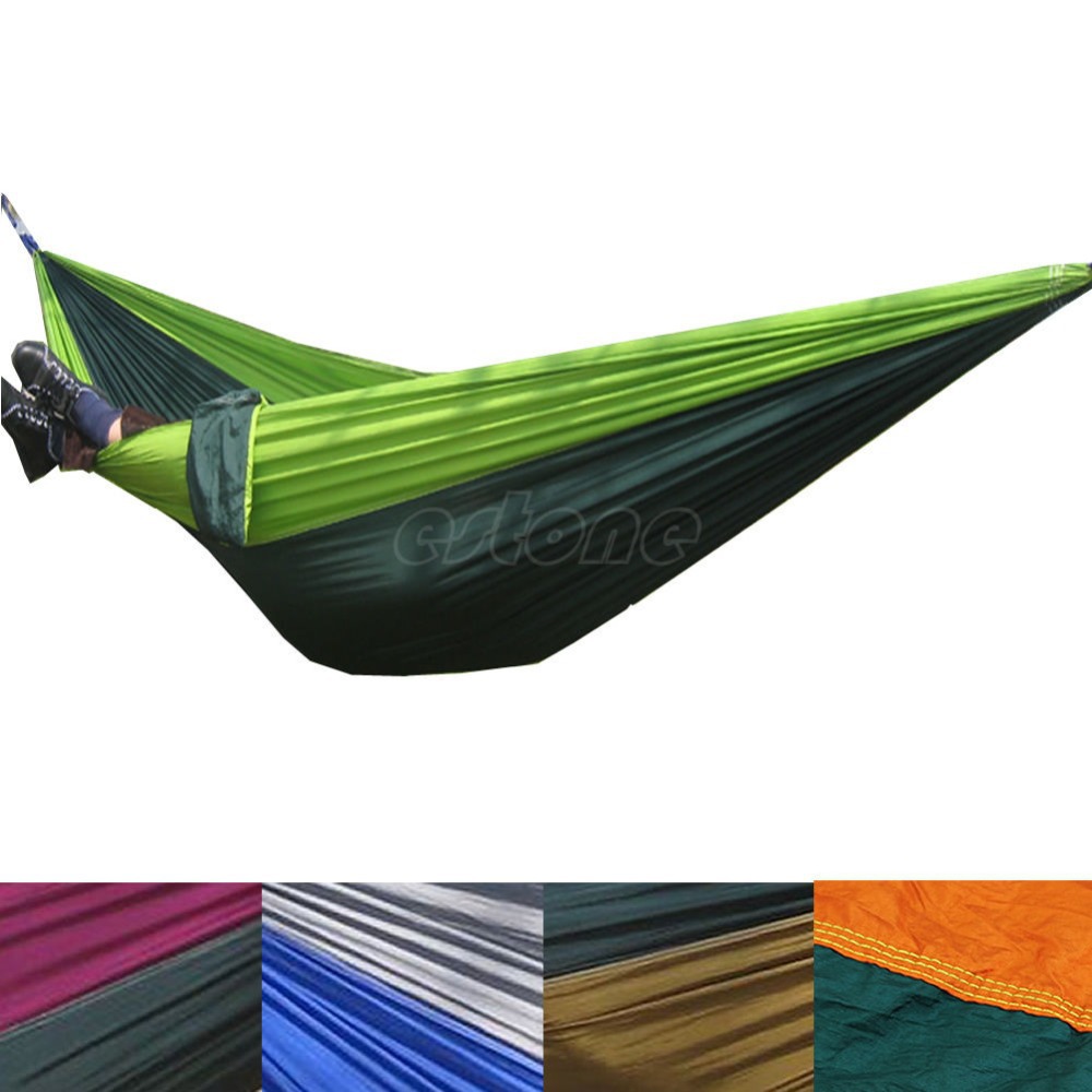 Free shipping Travel Camping Outdoor Nylon Fabric Hammock Parachute Bed for Double Person