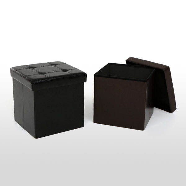 Storage Ottomans Cheap House PR IKAYAA Excellent PU Leather Folding Storage Ottoman Cube Foot Stool Seat Footrest Foldable Storage Box Pouffe - Storage Ottomans Cheap House PR