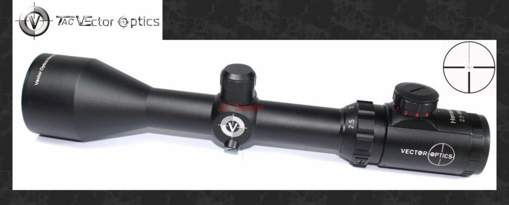 Vector Optics 2 5 10x56 Shooting Rifle Scope 30mm Monotube Glass 4A Red Corsshair Reticle High